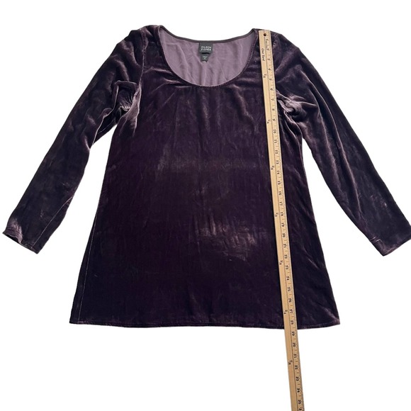 Eileen Fisher Scoop Neck Velvet Long Sleeve Tunic Top Women Size S-XS - Picture 8 of 16